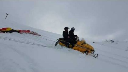 Flying snowmobile with my first glider Rush1